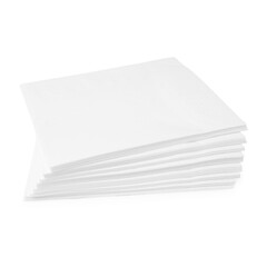 Stack of paper handkerchiefs isolated on white