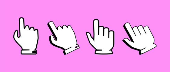 Pointer click. Cursor mouse icon system  Click cursor pixel.	