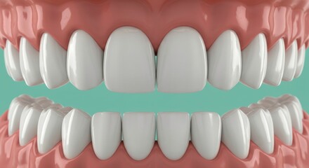 Perfect pearly whites gleaming smile healthy teeth dental care 3D model