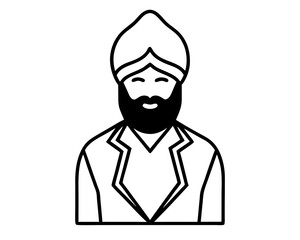 Sardar vector silhouette illustration isolated on white background