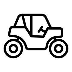 Dune Buggy Vector Line Icon Design