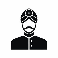 Sardar icon vector silhouette illustration isolated on white background