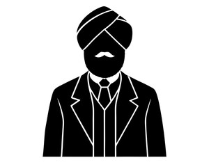 Sardar vector silhouette illustration isolated on white background