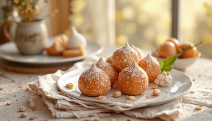 Delightful dessert preparation cozy kitchen food photography warm atmosphere close-up view sweet treat concept
