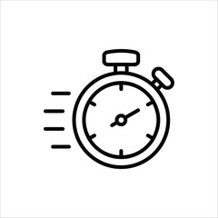Stopwatch icon. Vector illustration for Design, Presentation, Website or Apps Elements. Sport equipage symbol illustration. Isolated on white background.