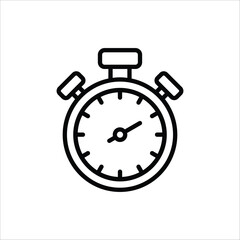 Obraz premium Stopwatch icon. Symbol in Line Art Style for Design, Presentation, Website or Apps Elements. Sport equipage symbol illustration. Vector illustration Isolated on white background.