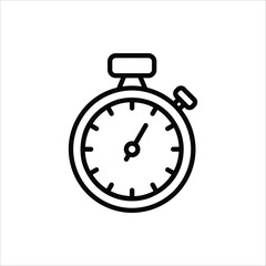 Stopwatch icon. Symbol in Line Art Style for Design, Presentation, Website or Apps Elements. Sport equipage symbol illustration. Vector illustration Isolated on white background.