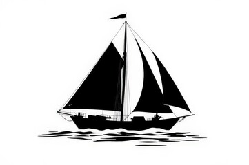 Sailboat Silhouette on Calm Sea