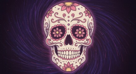 Sugar Skull Day of the Dead vibrant design beautiful art