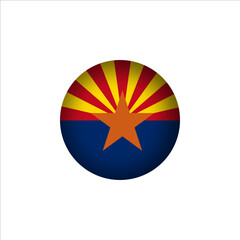 Arizona flag in 3D sphere. Arizona flag logo illustration. Arizona flag icon.