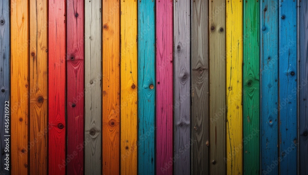 Poster dynamic spectrum: a vertical array of chromatically diverse wooden planks display