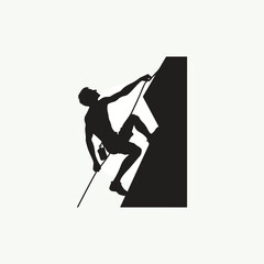 silhouette of climbing hill, climbing