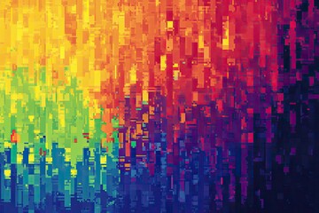 Abstract mosaic pattern with vivid colorful rectangles blending harmoniously