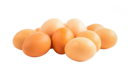 Set of chicken fresh eggs isolated on transparent background