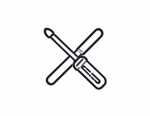 Two Hand Tools Crossed Isolated on White Background