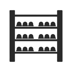 Shoe Rack icon vector silhouette illustration isolated on white background