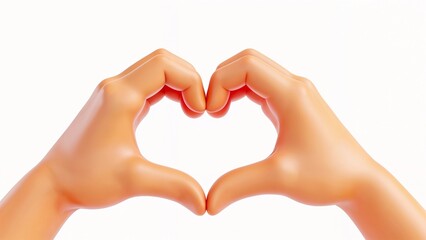 Fototapeta premium Two hands making a heart shape with their fingers.