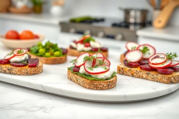Colorful Open-Faced Sandwich Platter