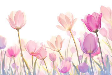 チューリップの花のかわいい背景・壁紙	