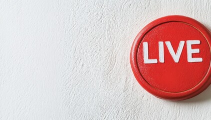 Red button with word LIVE