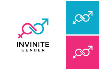 infinity gender logo design vector