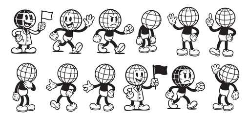 Obraz premium Retro Character Bundle
