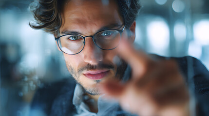 Confident Young Businessman, Focused and Determined, Innovative Technology