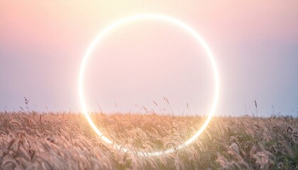 Serene sunrise over golden grasslands nature photography tranquil environment atmospheric viewpoint