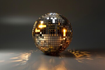 shining in lights, glittering, bright disco ball on dance floor