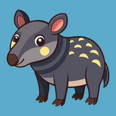 Tapir cartoon vector art illustration.