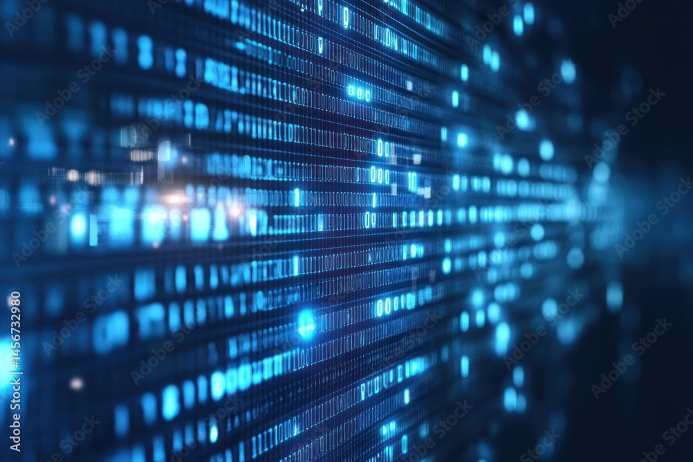 Poster binary code background