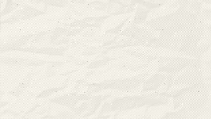 Vintage ecru clean crumpled paper background. Horizontal crumpled empty paper template for posters and banners. Vector textured illustration