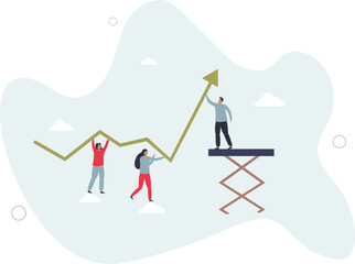 Growth strategy, team collaboration to grow business success, teamwork or partnership to develop or improve work efficiency concept, character life .