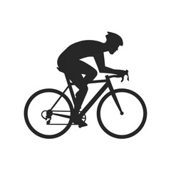 Obraz premium Cyclist Silhouette. Dynamic Motion and Speed