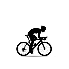 Obraz premium Cyclist Silhouette. Dynamic Motion and Speed