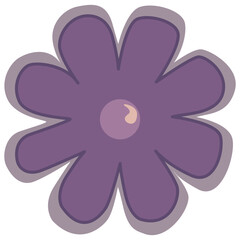Violet flower on white background