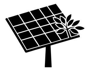 solar panel vector silhouette illustration isolated on white background