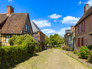 Beautiful Street view of Buildings, Gerberoy, France.
