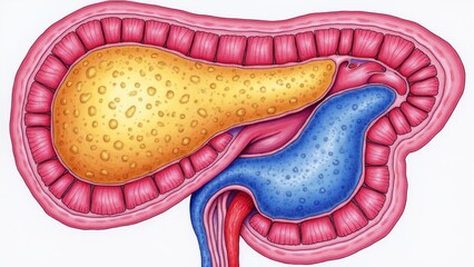 Obraz premium Schematic diagram of stomach anatomy