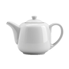Obraz premium clean white teapot isolated on white transparent background