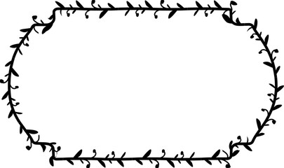 Rectangle Vintage Frame laurel wreath silhouette black horizontal vintage frames flower floral leaf border Botanical laurel ornate art leaf Elements design border retro badge decoration element isolat