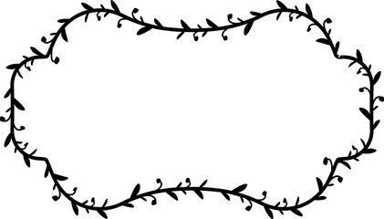 Rectangle Vintage Frame laurel wreath silhouette black horizontal vintage frames flower floral leaf border Botanical laurel ornate art leaf Elements design border retro badge decoration element isolat