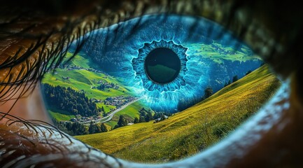 Fototapeta premium A Serene Vision: Discovering Tranquility Within the Eye's Gaze