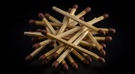 matches on black background