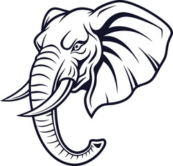 minimalist and clean elephant vector art illustration