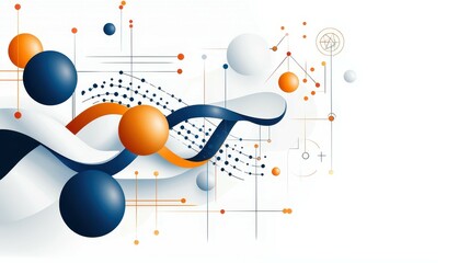 Obraz premium Abstract graphic design featuring flowing shapes and vibrant colors in a modern style.