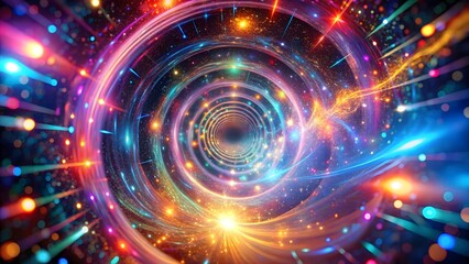 Obraz premium Cosmic Spiral Tunnel- Vibrant Space Journey Art