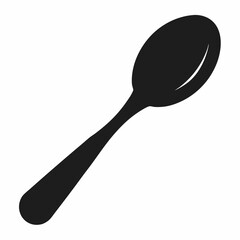 Spoon vector silhouette illustration isolated on white background