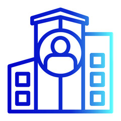 This is Company icon from the Asset Management icon collection with an Outline Gradient style