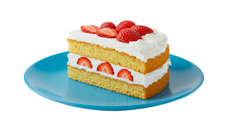 Slice of strawberry pie on transparent background